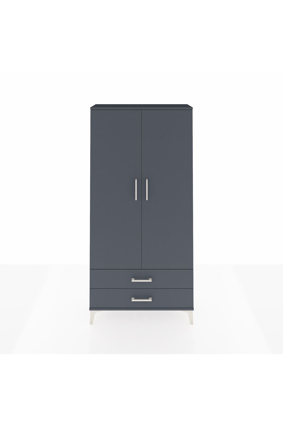 Arges Dolap Tek Raflı 2 Çekmeceli Tek Askılı 88x30x182 - S24M029V5A
