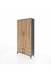 Arges Dolap Tek Raflı 2 Çekmeceli Tek Askılı 88x30x182 - S24M029V6A