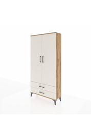 Arges Dolap Tek Raflı 2 Çekmeceli Tek Askılı 88x30x182 - S24M029V7A
