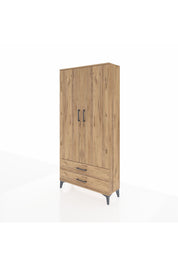 Arges Dolap Tek Raflı 2 Çekmeceli Tek Askılı 88x30x182 - S24M029V9A