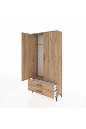 Arges Dolap Tek Raflı 2 Çekmeceli Tek Askılı 88x30x182 - S24M029V9A