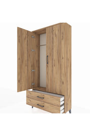 Arges Dolap Tek Raflı 2 Çekmeceli Tek Askılı 88x30x182 - S24M029V9A