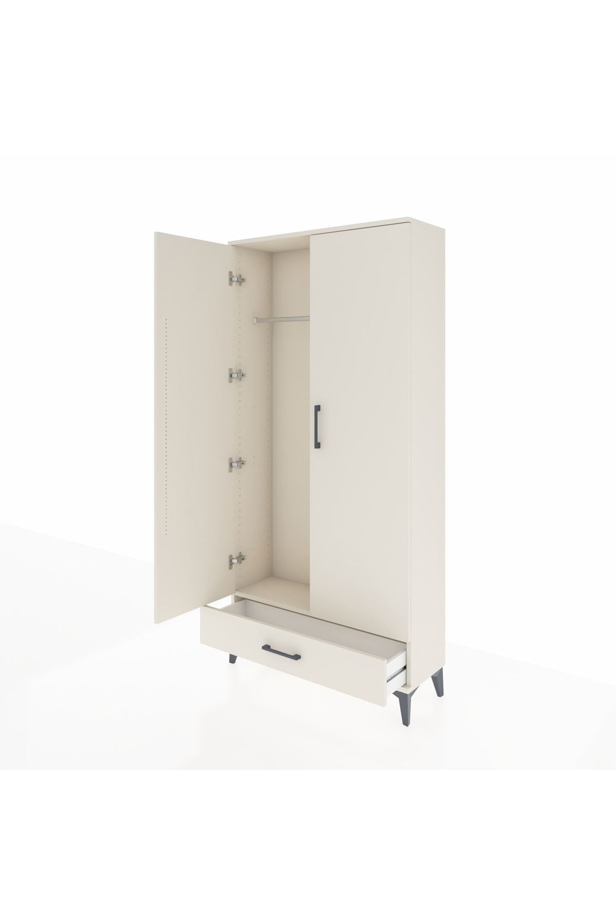 Arges Dolap Tek Raflı Tek Çekmeceli Tek Askılı 88x30x182 - S24M030V1A