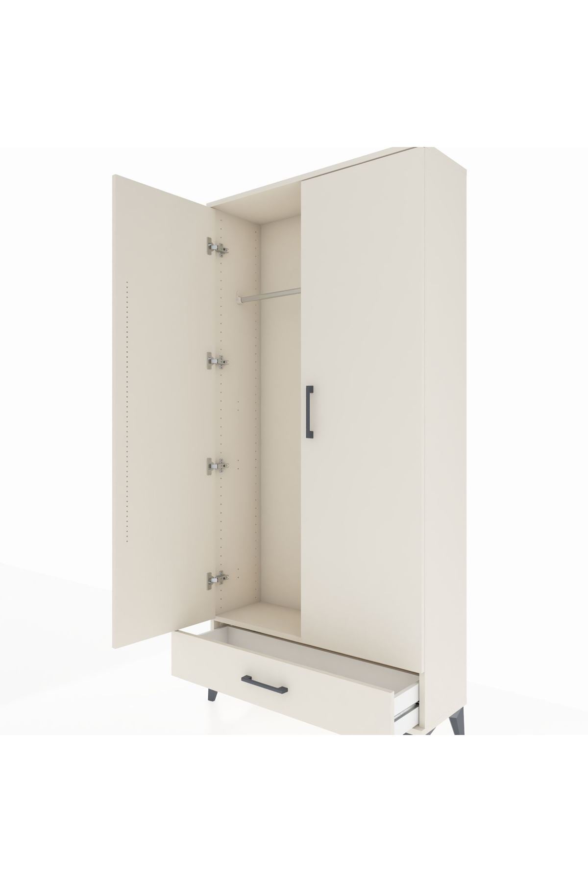 Arges Dolap Tek Raflı Tek Çekmeceli Tek Askılı 88x30x182 - S24M030V1A