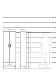 Arges Dolap Tek Raflı Tek Çekmeceli Tek Askılı 88x30x182 - S24M030V1A