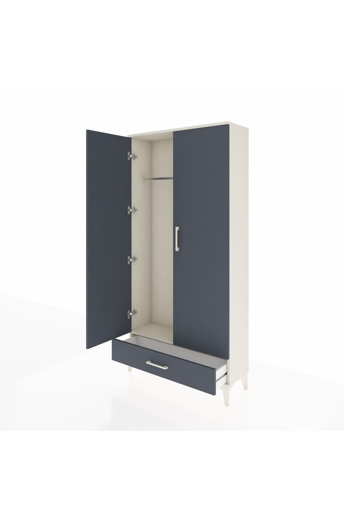 Arges Dolap Tek Raflı Tek Çekmeceli Tek Askılı 88x30x182 - S24M030V2A