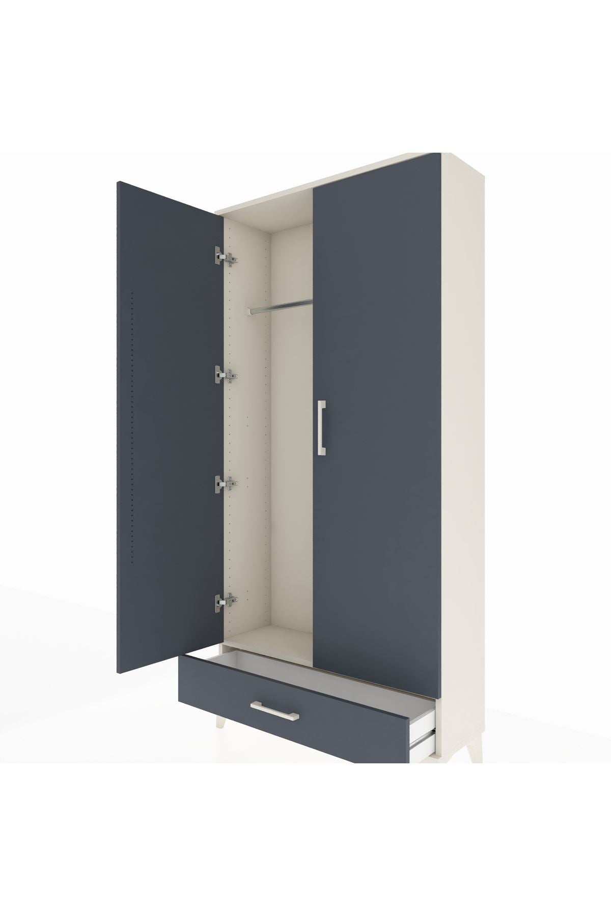 Arges Dolap Tek Raflı Tek Çekmeceli Tek Askılı 88x30x182 - S24M030V2A