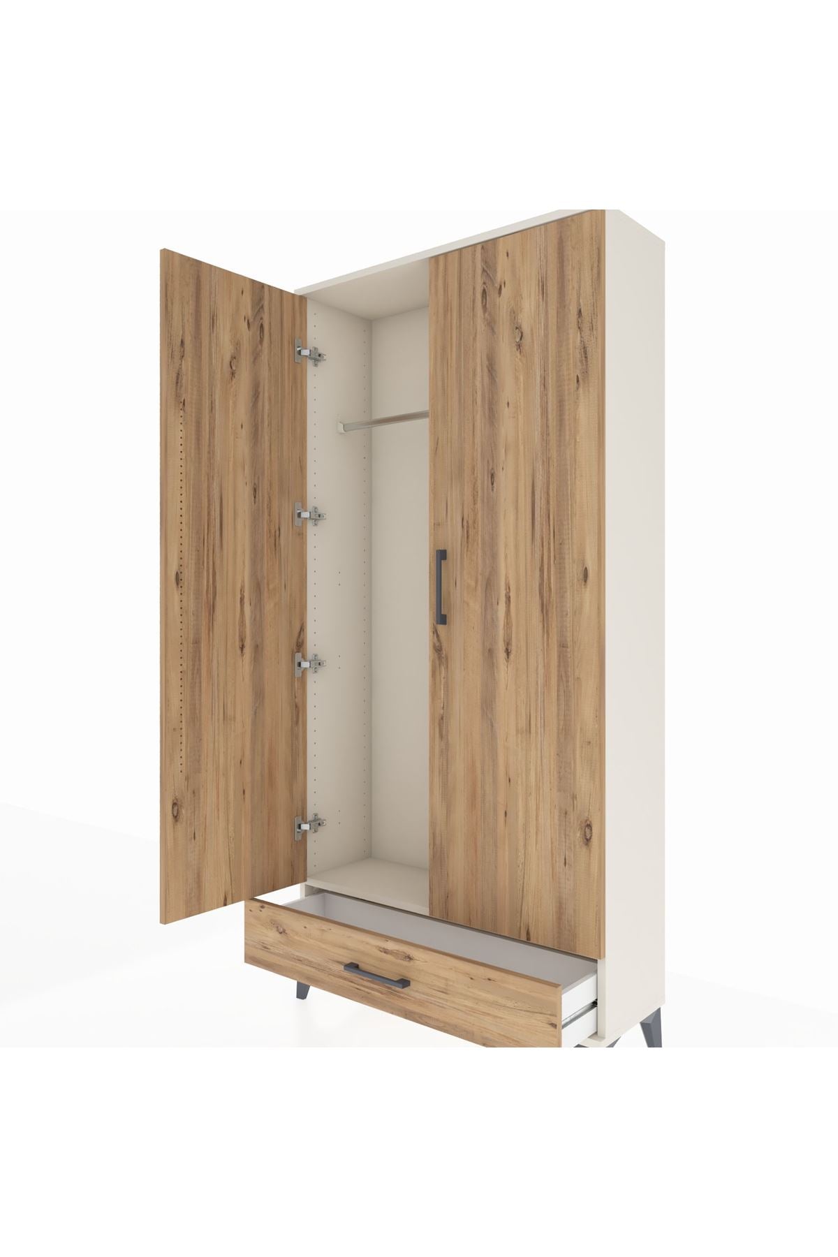Arges Dolap Tek Raflı Tek Çekmeceli Tek Askılı 88x30x182 - S24M030V3A