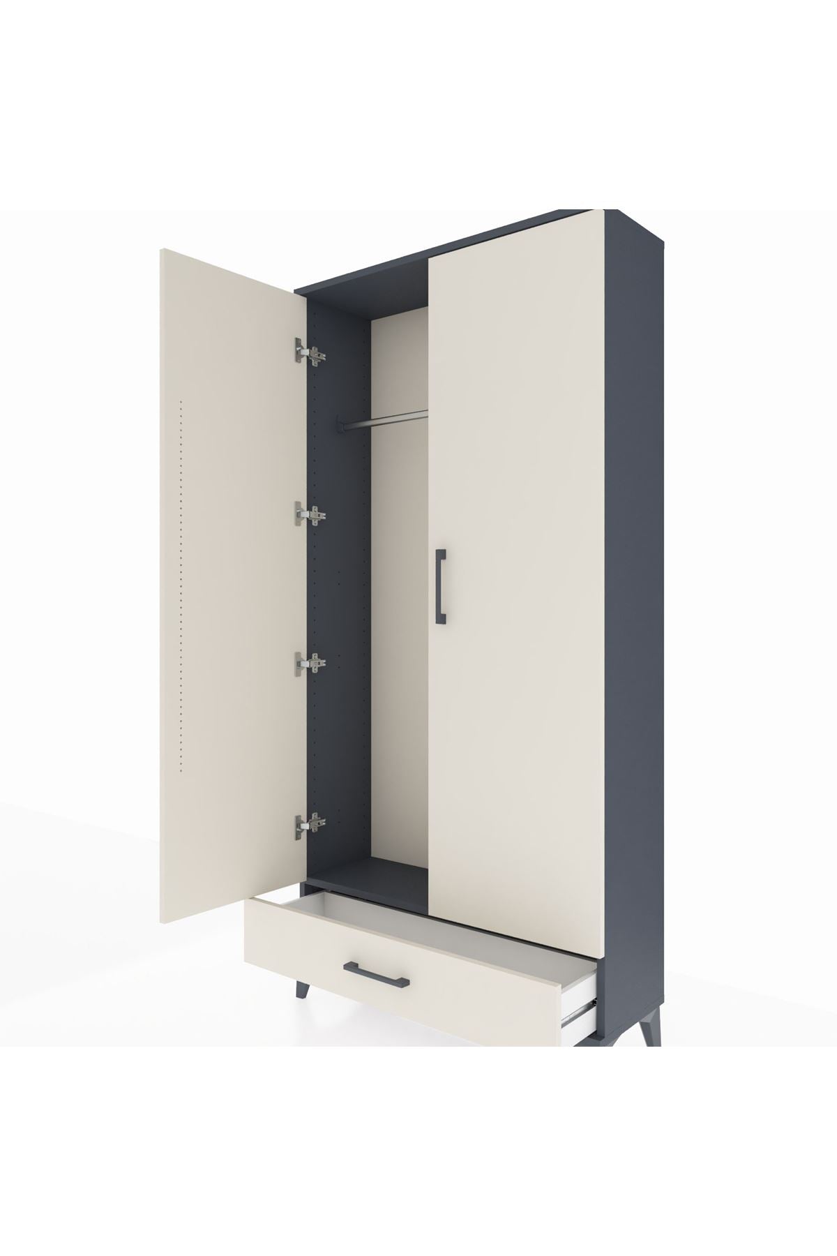 Arges Dolap Tek Raflı Tek Çekmeceli Tek Askılı 88x30x182 - S24M030V4A