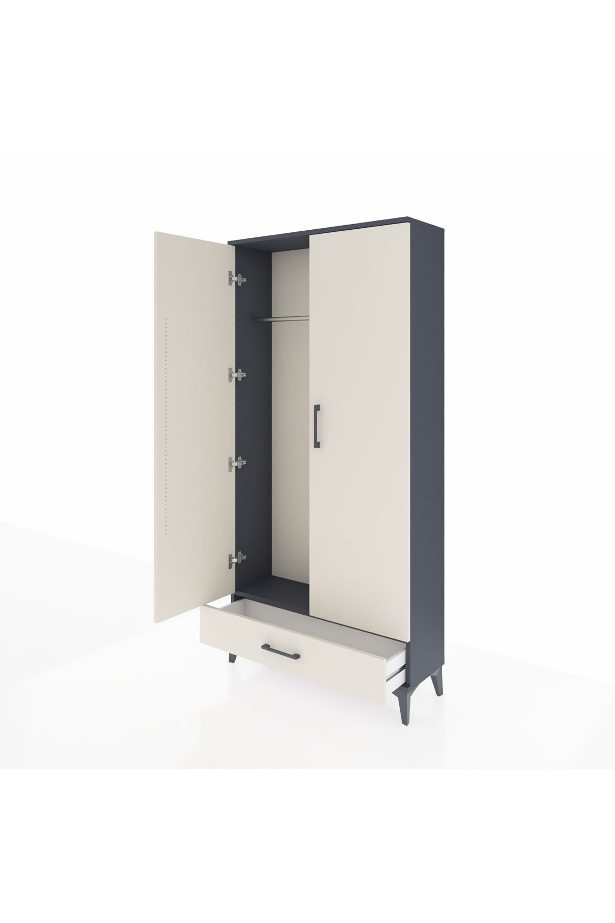Arges Dolap Tek Raflı Tek Çekmeceli Tek Askılı 88x30x182 - S24M030V4A
