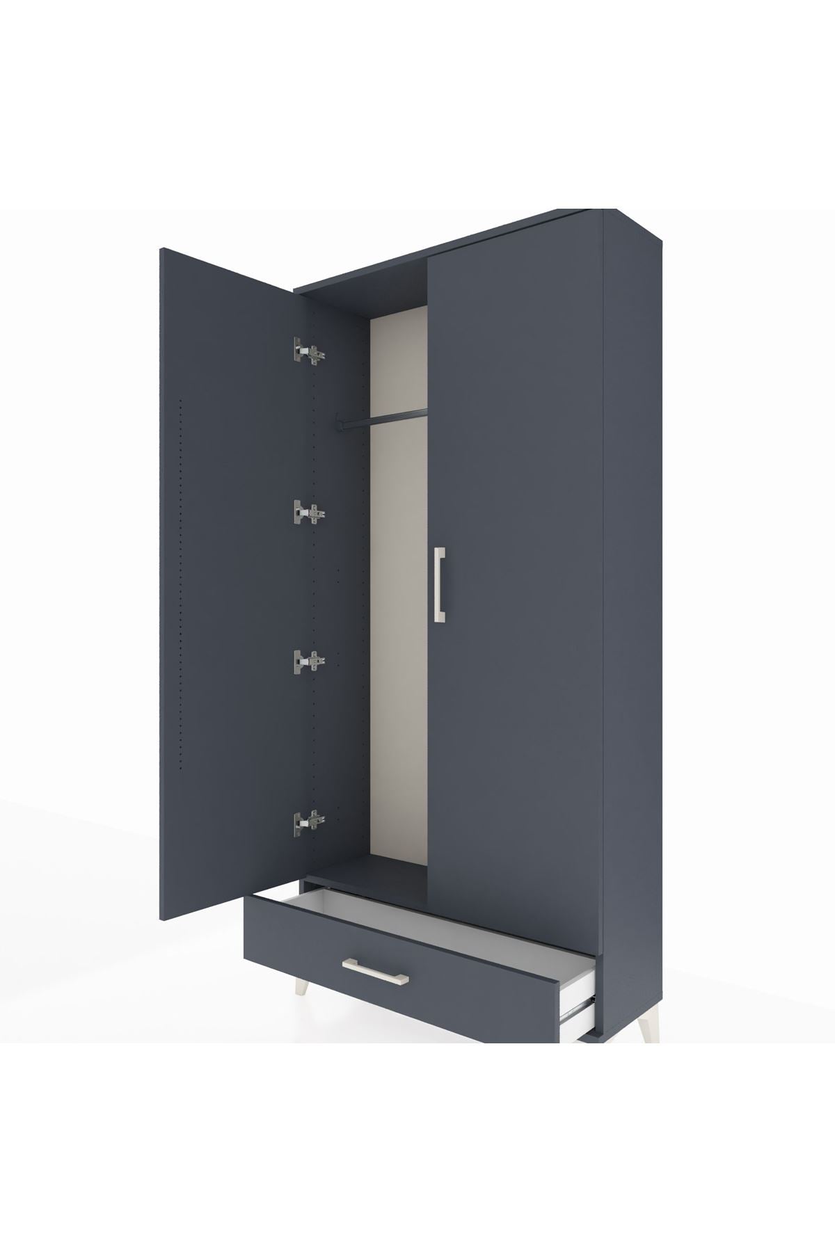 Arges Dolap Tek Raflı Tek Çekmeceli Tek Askılı 88x30x182 - S24M030V5A
