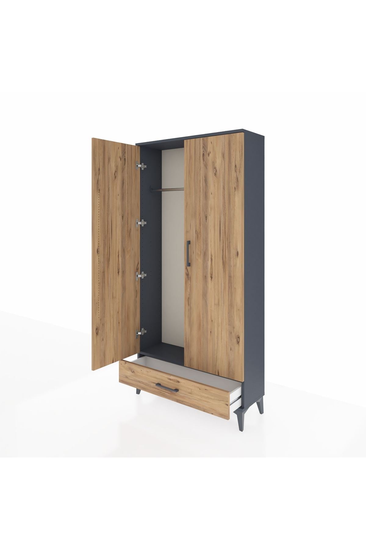 Arges Dolap Tek Raflı Tek Çekmeceli Tek Askılı 88x30x182 - S24M030V6A