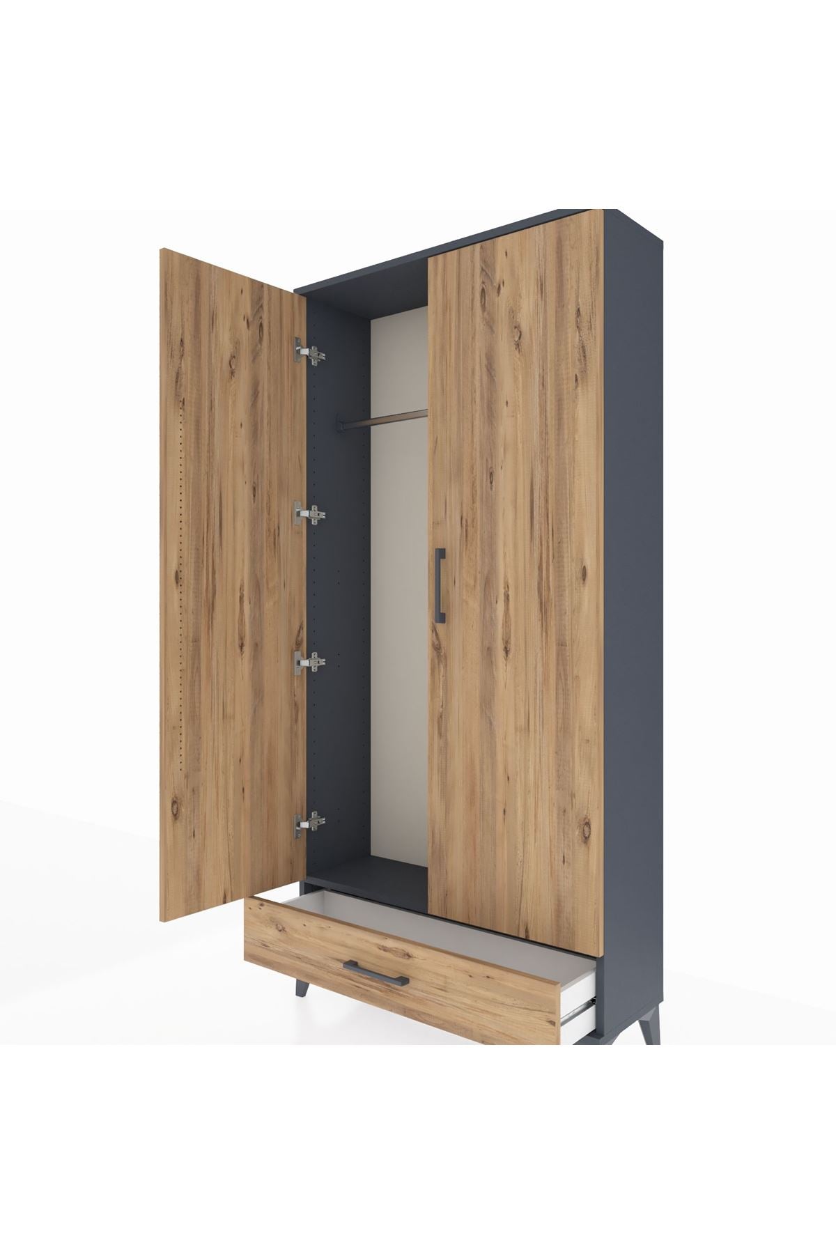 Arges Dolap Tek Raflı Tek Çekmeceli Tek Askılı 88x30x182 - S24M030V6A