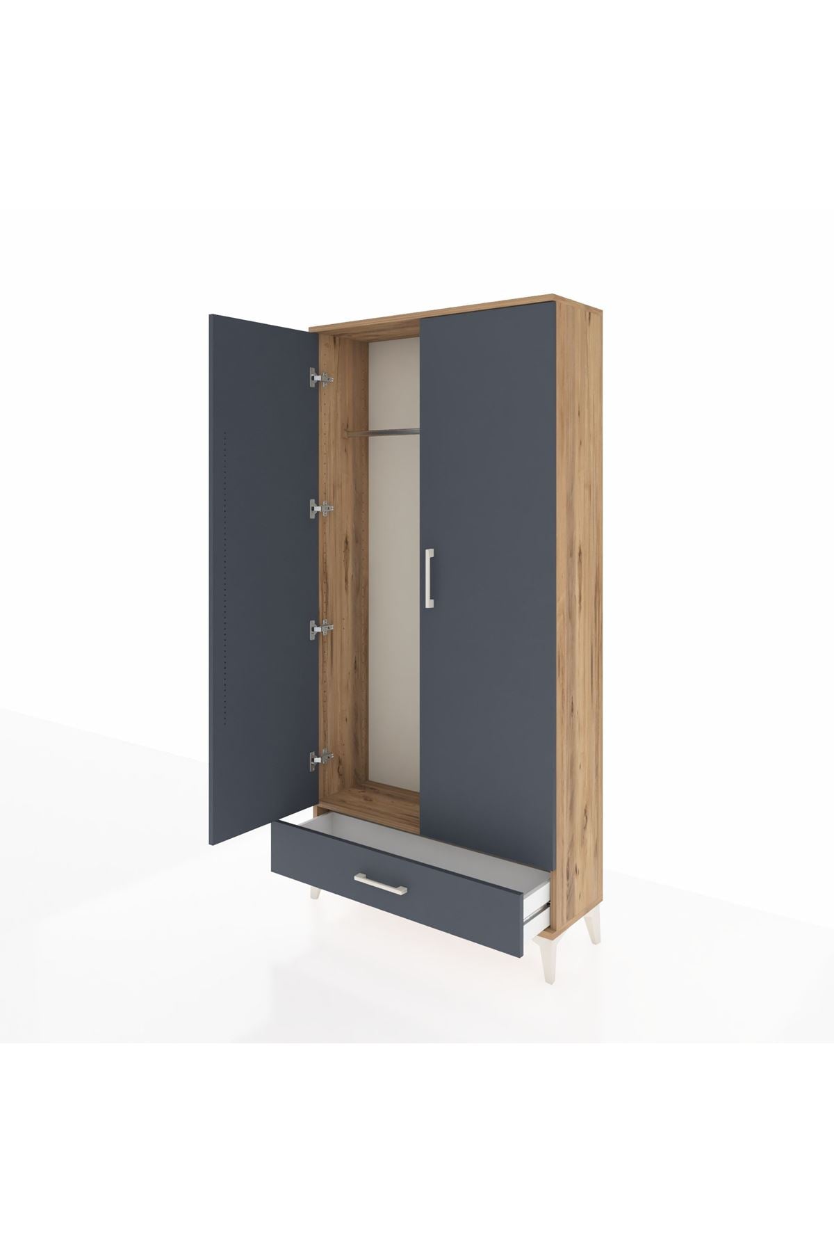 Arges Dolap Tek Raflı Tek Çekmeceli Tek Askılı 88x30x182 - S24M030V8A