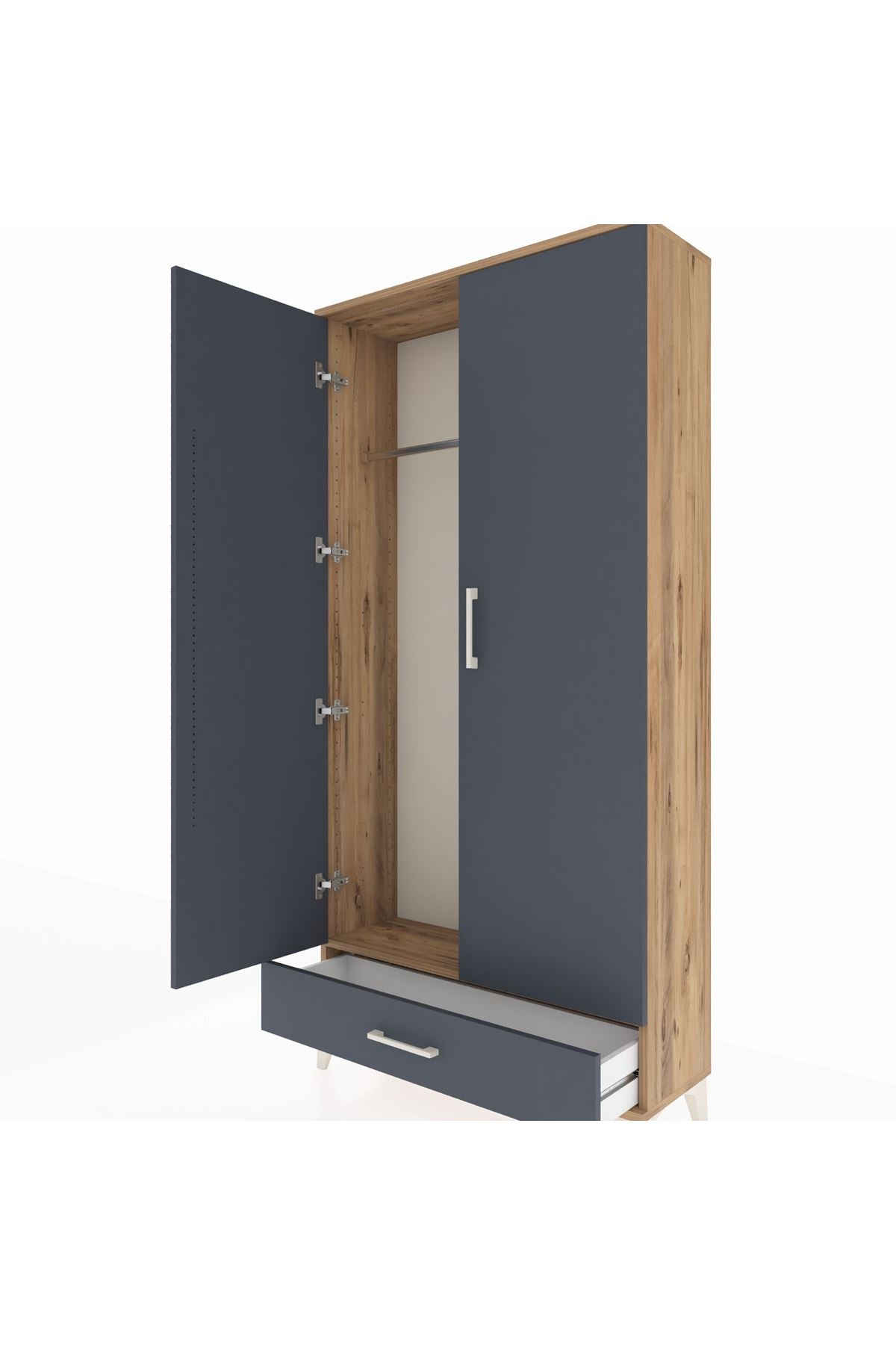 Arges Dolap Tek Raflı Tek Çekmeceli Tek Askılı 88x30x182 - S24M030V8A