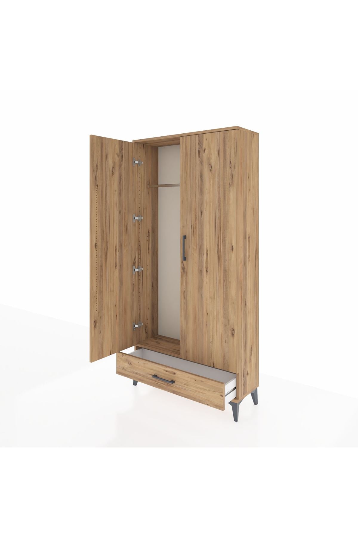 Arges Dolap Tek Raflı Tek Çekmeceli Tek Askılı 88x30x182 - S24M030V9A