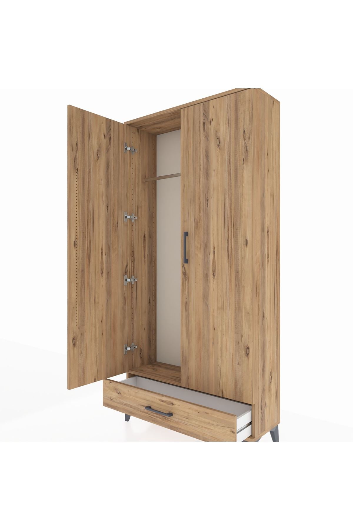 Arges Dolap Tek Raflı Tek Çekmeceli Tek Askılı 88x30x182 - S24M030V9A