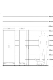 Arges Dolap 2 Kapaklı Tek Askılı 88x30x182 - S24M031V4A