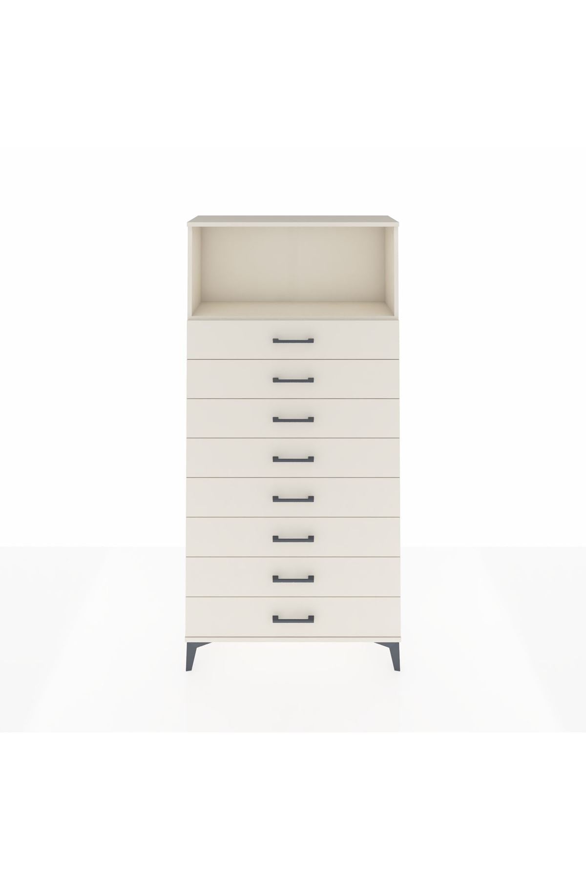 Arges Dolap Tek Raflı 8 Çekmeceli 88x30x182 - S24M032V1A