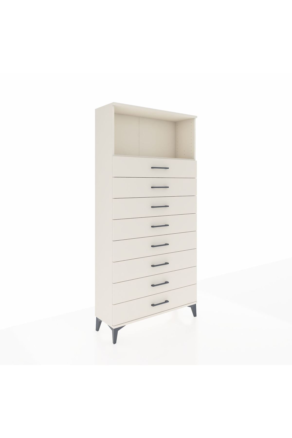 Arges Dolap Tek Raflı 8 Çekmeceli 88x30x182 - S24M032V1A