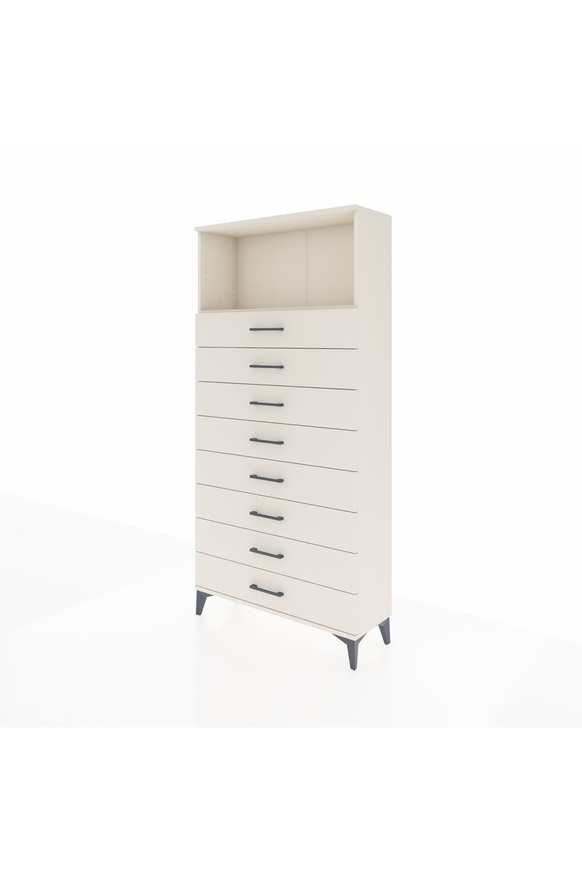 Arges Dolap Tek Raflı 8 Çekmeceli 88x30x182 - S24M032V1A