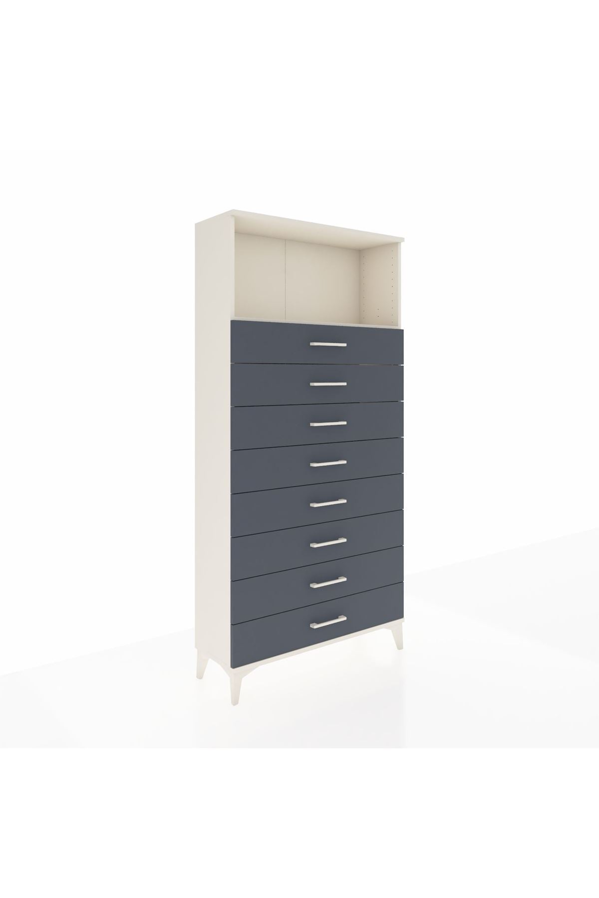 Arges Dolap Tek Raflı 8 Çekmeceli 88x30x182 - S24M032V2A