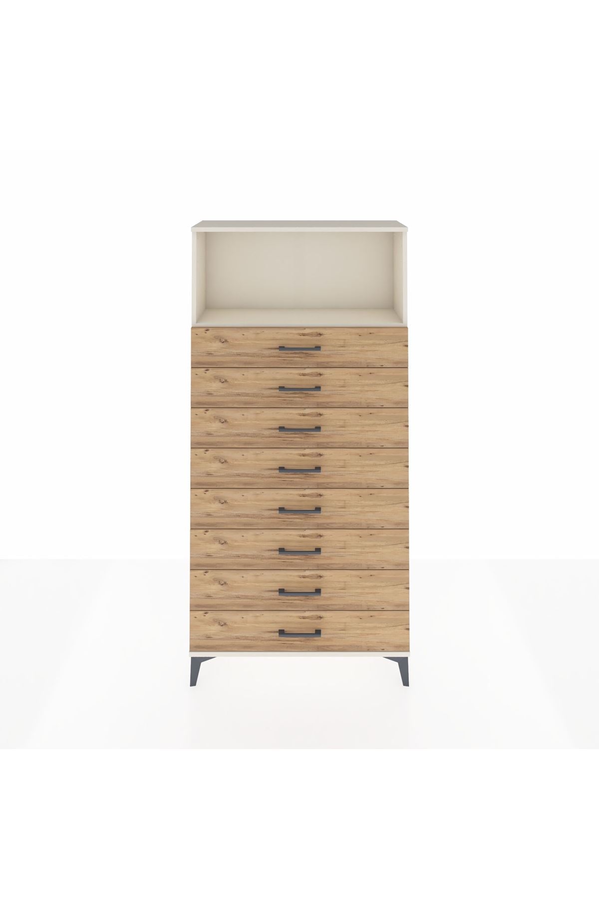 Arges Dolap Tek Raflı 8 Çekmeceli 88x30x182 - S24M032V3A
