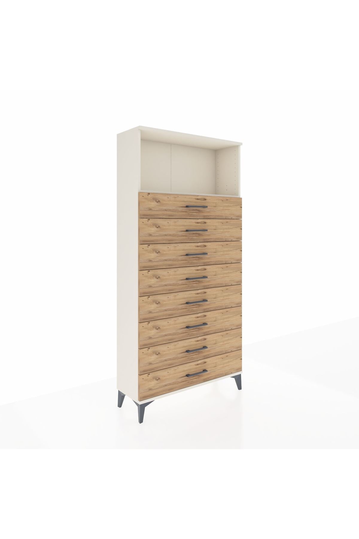 Arges Dolap Tek Raflı 8 Çekmeceli 88x30x182 - S24M032V3A