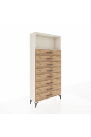 Arges Dolap Tek Raflı 8 Çekmeceli 88x30x182 - S24M032V3A