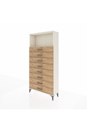 Arges Dolap Tek Raflı 8 Çekmeceli 88x30x182 - S24M032V3A