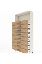Arges Dolap Tek Raflı 8 Çekmeceli 88x30x182 - S24M032V3A