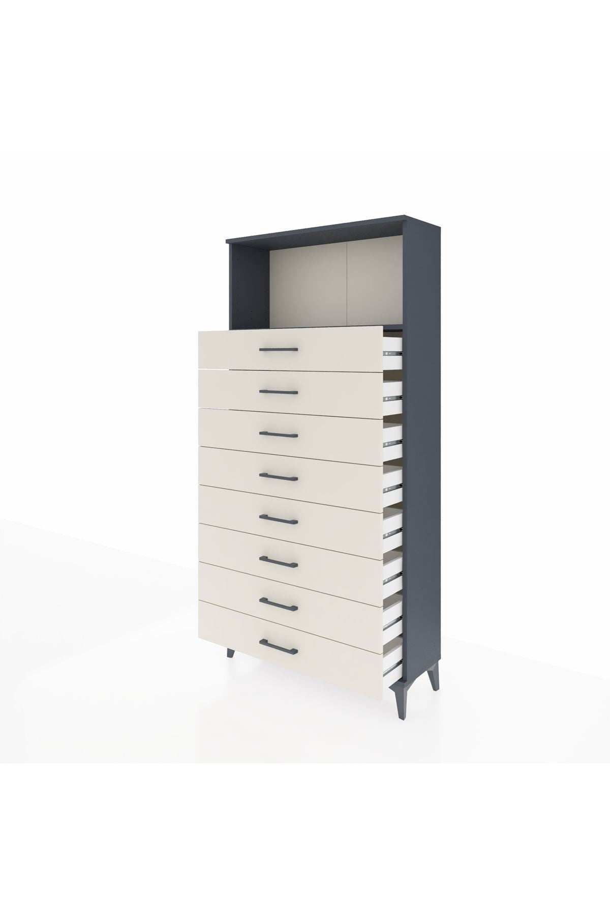 Arges Dolap Tek Raflı 8 Çekmeceli 88x30x182 - S24M032V4A