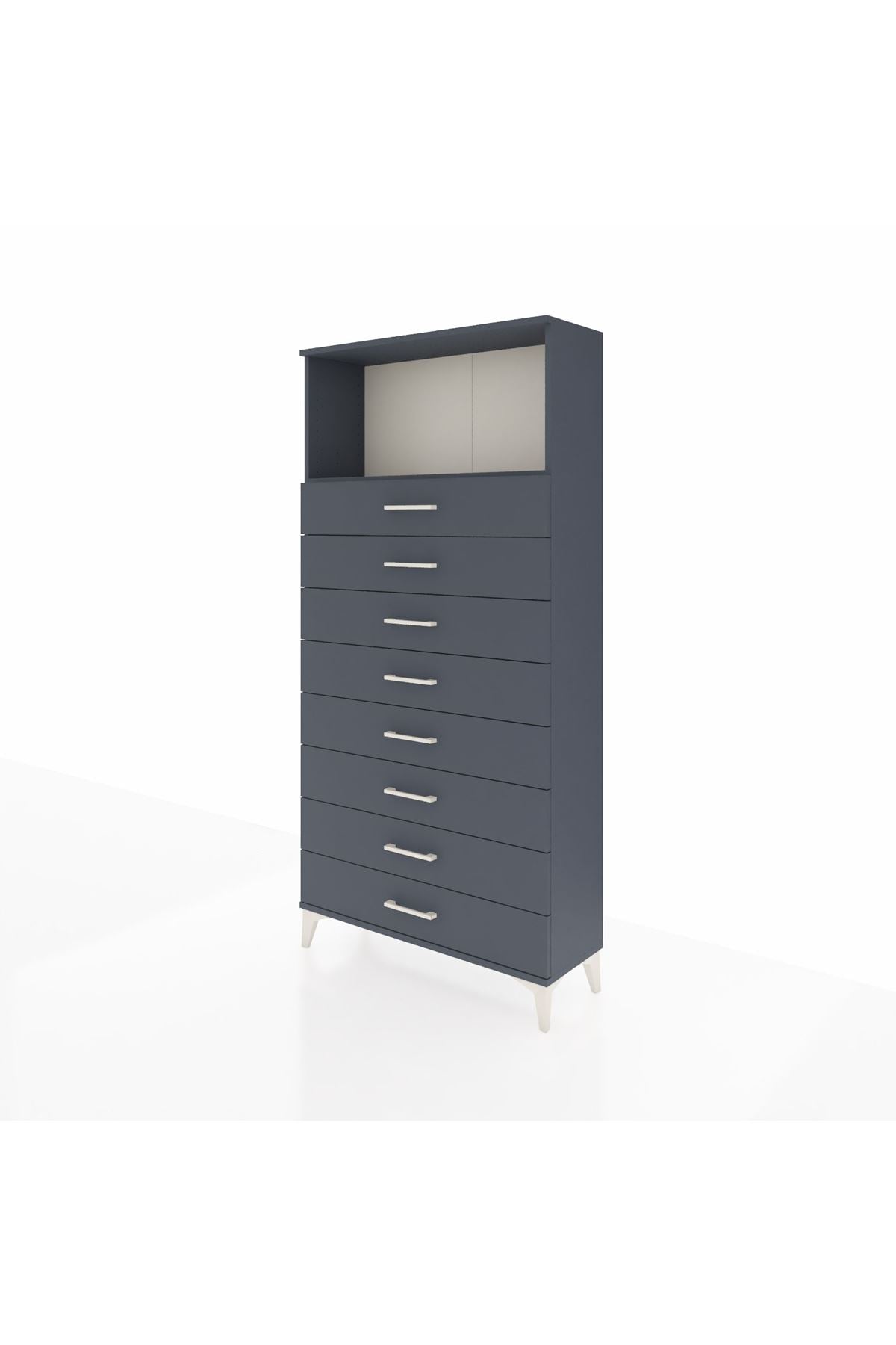 Arges Dolap Tek Raflı 8 Çekmeceli 88x30x182 - S24M032V5A