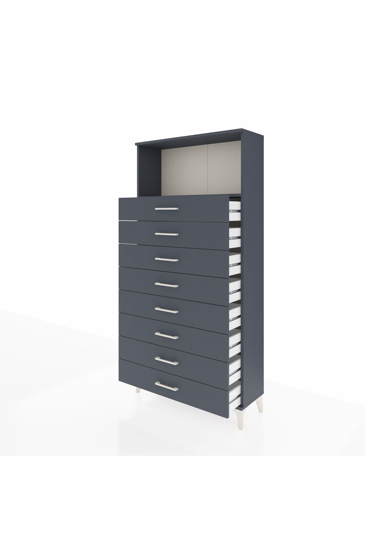 Arges Dolap Tek Raflı 8 Çekmeceli 88x30x182 - S24M032V5A