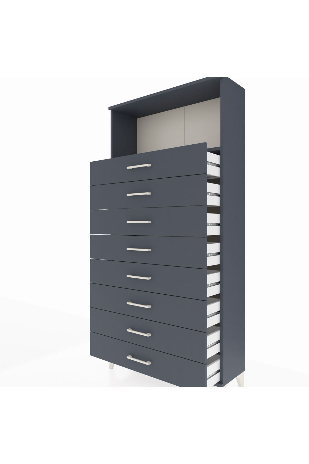 Arges Dolap Tek Raflı 8 Çekmeceli 88x30x182 - S24M032V5A