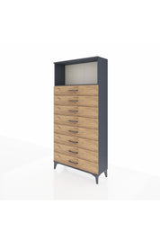 Arges Dolap Tek Raflı 8 Çekmeceli 88x30x182 - S24M032V6A