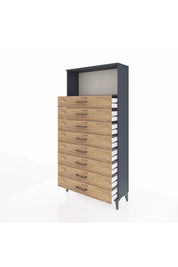 Arges Dolap Tek Raflı 8 Çekmeceli 88x30x182 - S24M032V6A