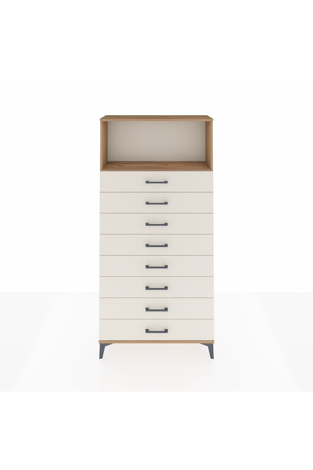 Arges Dolap Tek Raflı 8 Çekmeceli 88x30x182 - S24M032V7A
