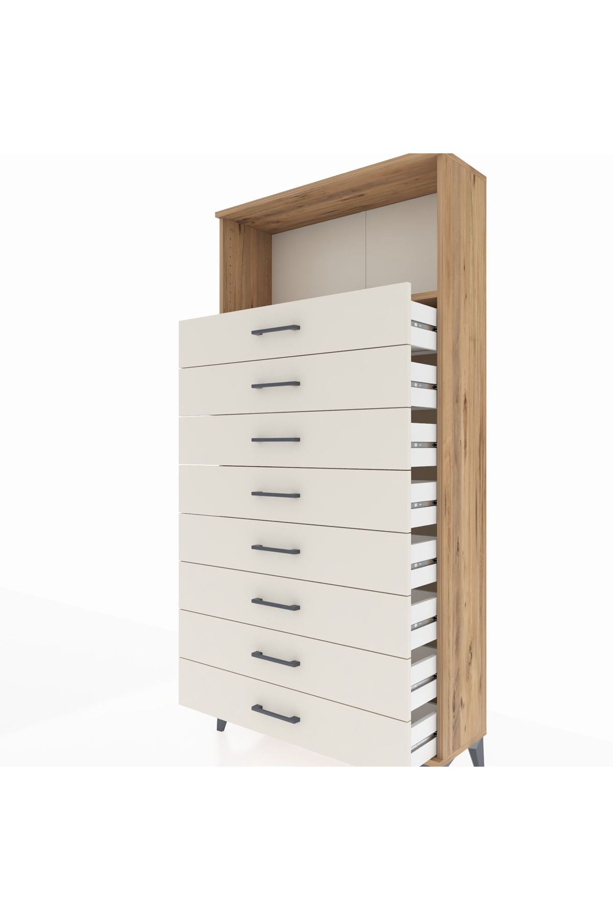 Arges Dolap Tek Raflı 8 Çekmeceli 88x30x182 - S24M032V7A