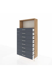 Arges Dolap Tek Raflı 8 Çekmeceli 88x30x182 - S24M032V8A
