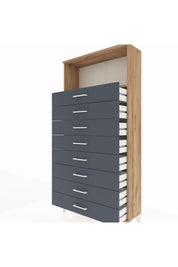 Arges Dolap Tek Raflı 8 Çekmeceli 88x30x182 - S24M032V8A