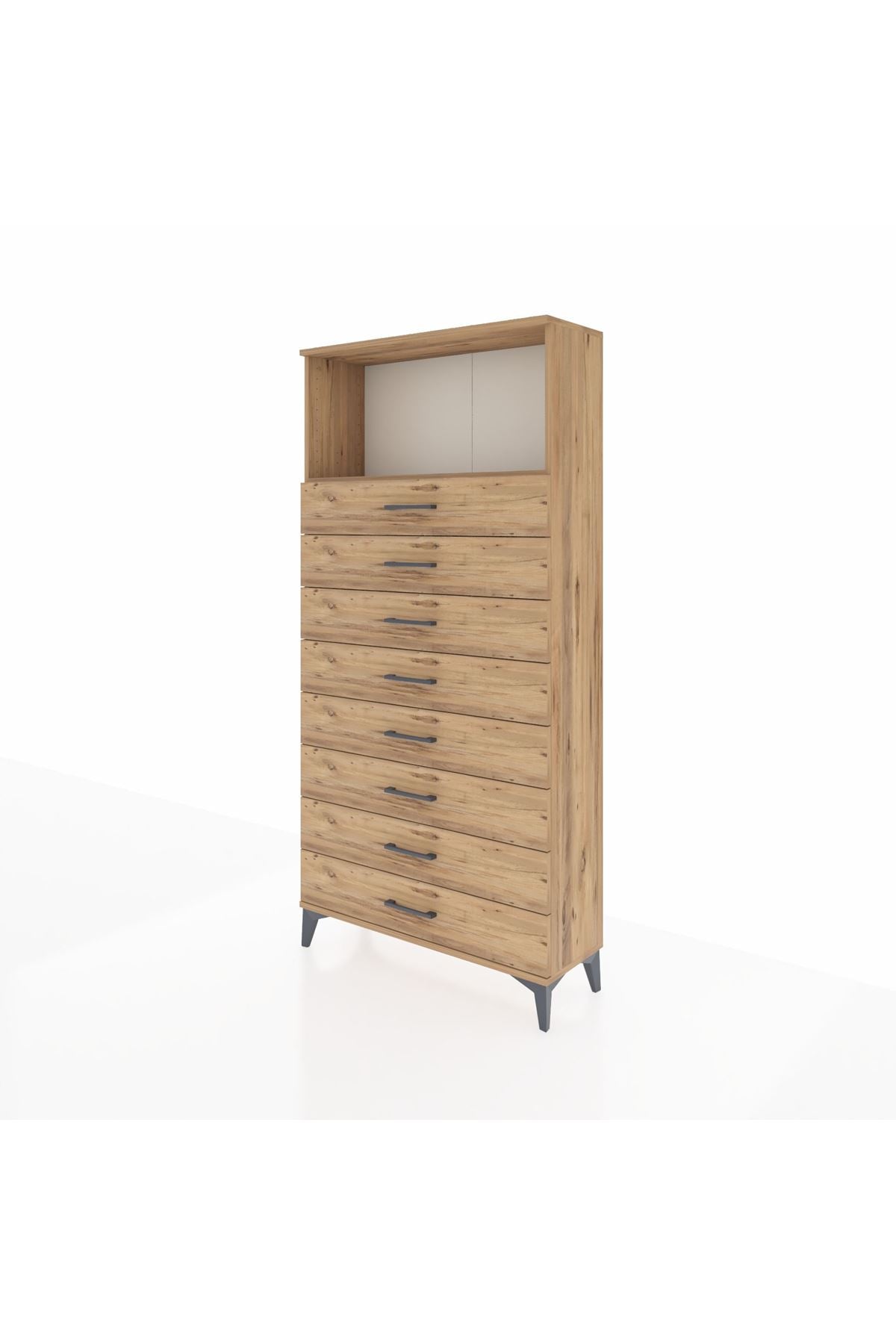 Arges Dolap Tek Raflı 8 Çekmeceli 88x30x182 - S24M032V9A