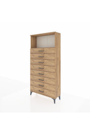 Arges Dolap Tek Raflı 8 Çekmeceli 88x30x182 - S24M032V9A