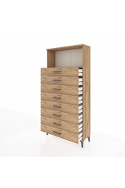 Arges Dolap Tek Raflı 8 Çekmeceli 88x30x182 - S24M032V9A