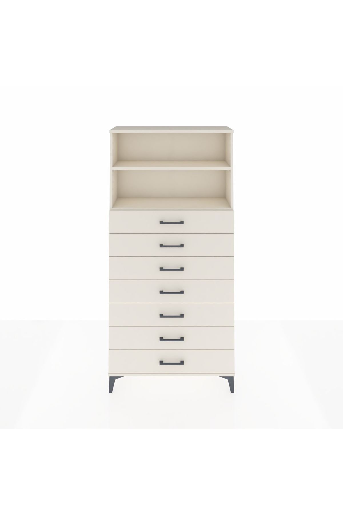 Arges Dolap 2 Raflı 7 Çekmeceli 88x30x182 - S24M033V1A