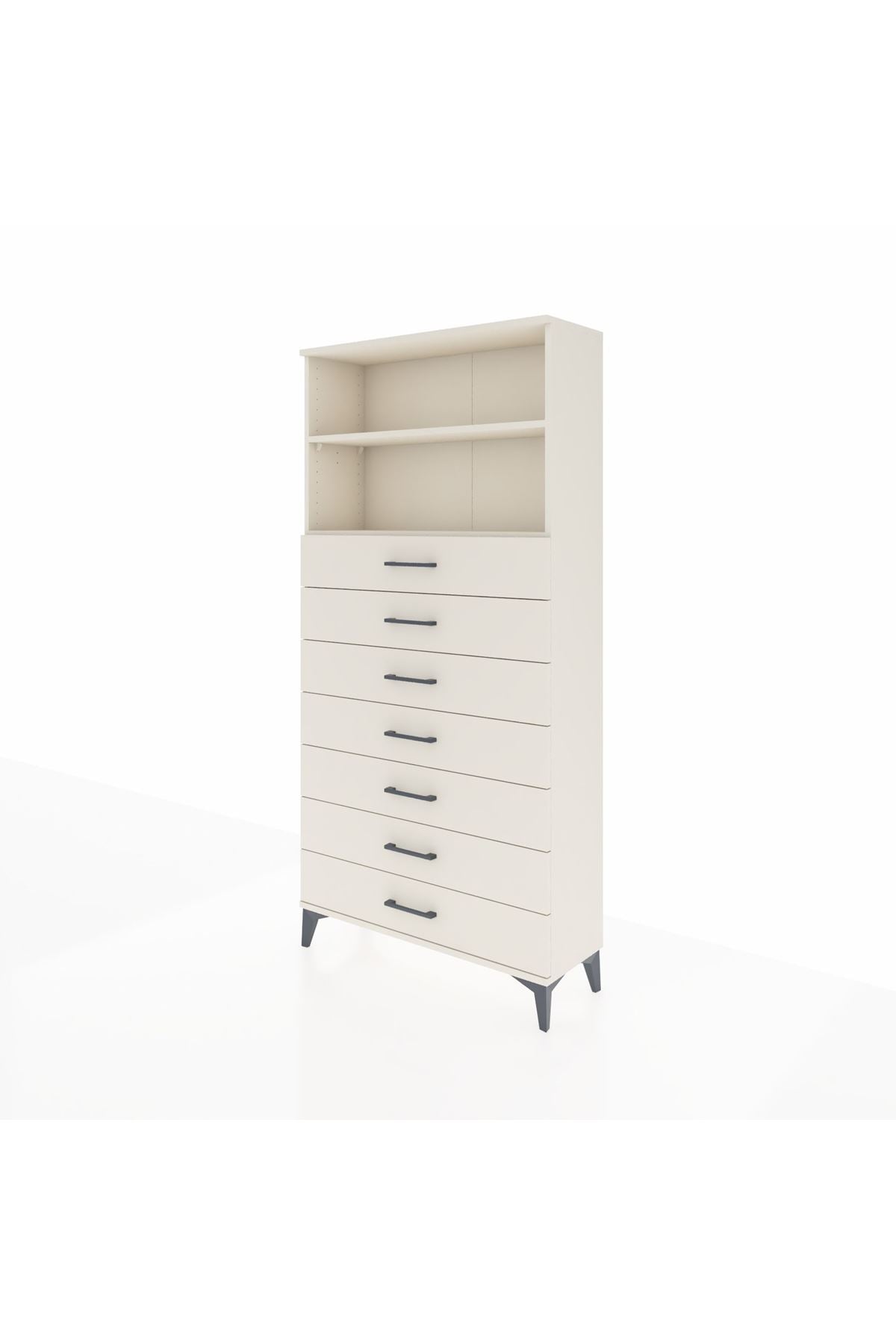 Arges Dolap 2 Raflı 7 Çekmeceli 88x30x182 - S24M033V1A