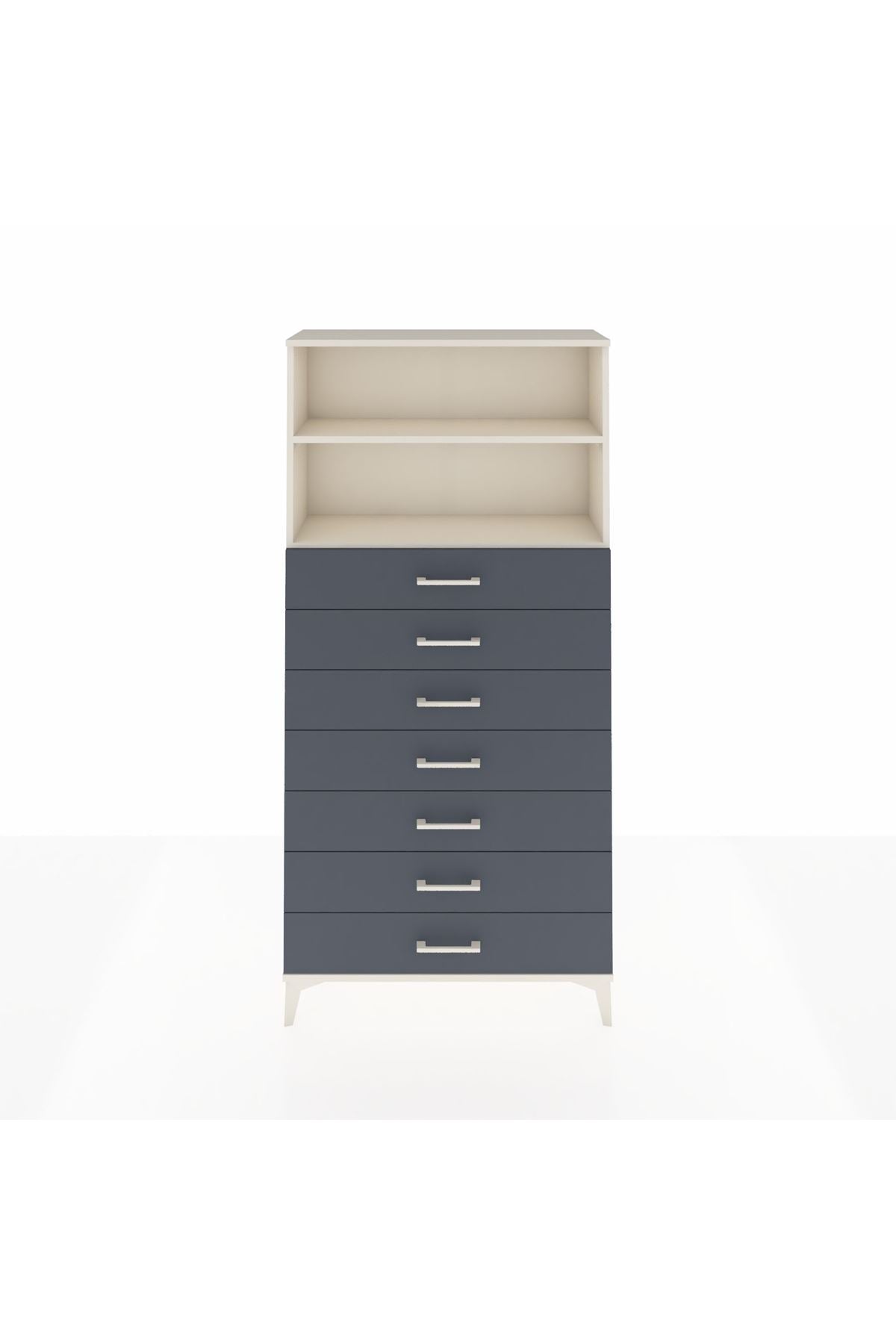 Arges Dolap 2 Raflı 7 Çekmeceli 88x30x182 - S24M033V2A