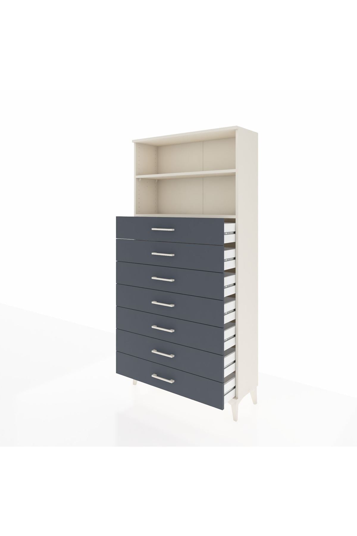 Arges Dolap 2 Raflı 7 Çekmeceli 88x30x182 - S24M033V2A