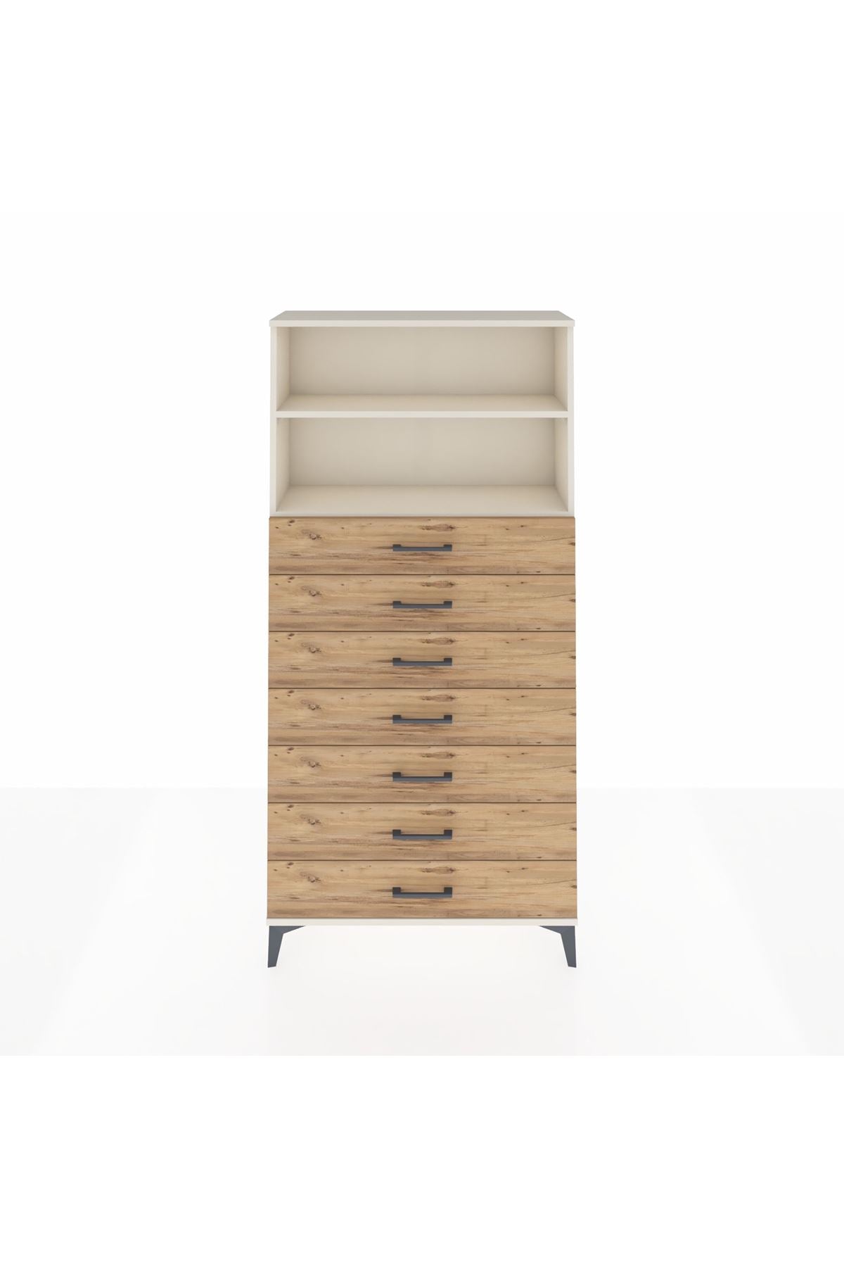 Arges Dolap 2 Raflı 7 Çekmeceli 88x30x182 - S24M033V3A
