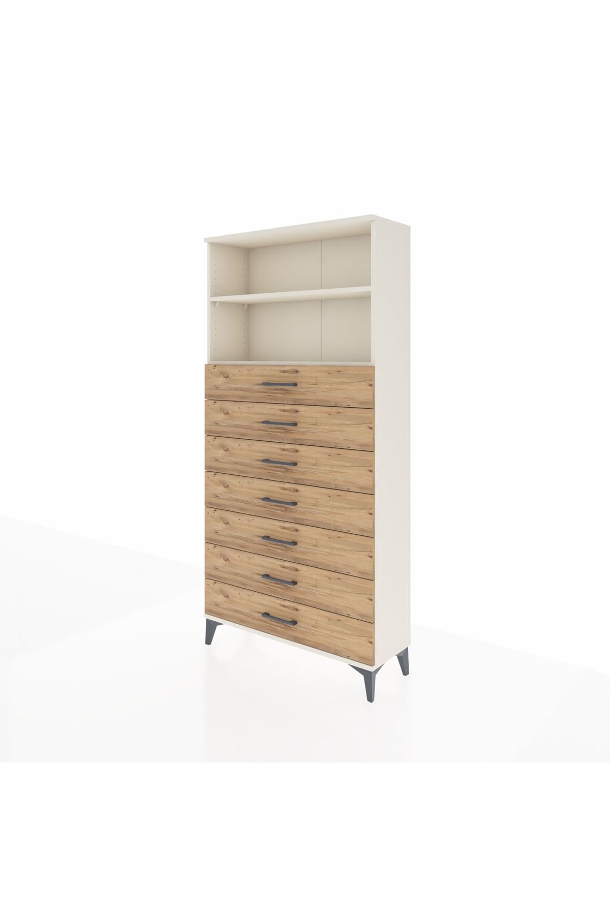 Arges Dolap 2 Raflı 7 Çekmeceli 88x30x182 - S24M033V3A
